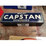 Capstan cigarettes domino set in original box {4 cm H x 16 cm W x 5 cm D}.