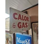 Calor Gas double sided tin plate advertising sign {35 cm H x 56 cm W}.