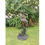 Exceptional quality bronze sculpture of Stalks in the bull rushes - also can be used as a water