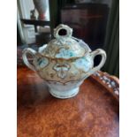 19th C. decorative ceramic lidded bowl {19 cm H x 23 cm Dia.}.