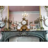 Pair of gilded bronze and onyx candelabras {60 cm H x 24 cm}.