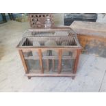 Wood and wire bird cage { 53cm H X 45cm W X 20cm D }.