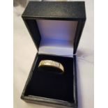 18ct. yellow gold diamond half eternity ring Size: X