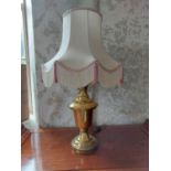 Pair of brass table lamps {72 cm H x 41 cm Dia.}.