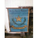 19th. C. De La Salle School banner { 83cm H X 67cm W }.