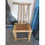 19th. C. Bamboo child’s chair – missing a piece of bamboo { 77cm H X 38cm W X 29cm D }.