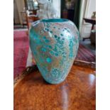 Contemporary glass vase {26 cm H x 20 cm Dia.}.