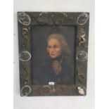19th. C. Military Gentleman oleograph mounted in naive frame { 85cm H X 70cm W }.