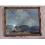 Early 20th C. Paul Henry print mounted in giltwood frame {59 cm H x 73 cm W}.