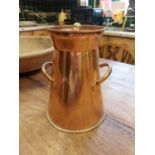 Copper miniature churn with lid { 24cm H X 20cm Dia }.