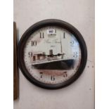 RMS Titanic kitchen wall clock. { 45cm Dia }.