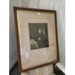 19th. C. Forty Winks black and white print mounted in an oak frame { 85cm H X 65cm W }.