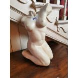 Contemporary resin figure of a Nude Lady {45 cm H x 27 cm W x 30 cm D}.