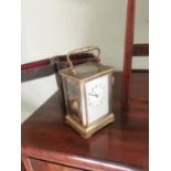 19th. C. brass carriage clock with original case.