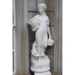 Composition figurine of a Venetian Lady { 136cm H X 60cm W X 40cm D }.