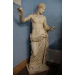 Rare 19th. C. plaster statue of Venus of Arles casted from the original marble statue in the