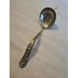 Decorative American Art Nouveau sterling silver sauce ladle Flora pattern 1890 George W Shiebler New