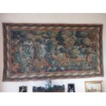 19th C. Flemish tapestry depicting Woodland scene {234 cm H x 412 cm W