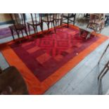 Kilim Noor 100% wool geometric design carpet { 298cm L X 196cm W }.
