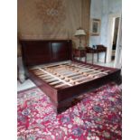 Good quality mahogany sleigh bed {123 cm H x 191 cm W x 224 cm D}.