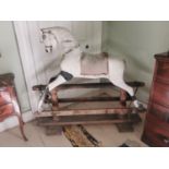 Rare early 20th C. hand painted rocking horse {125 cm H x 130 cm W x 35 cm D}.