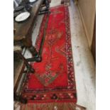 Good quality early 20th C. Persian carpet runner {400 cm L x 100 cm W}.