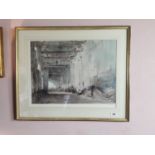 Framed Russell Flint print {72 cm H x 86 cm W}.