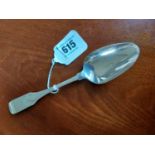 Irish silver table spoon in the popular fiddle pattern with monogram I.N Weight 65 grams,2.0 troy