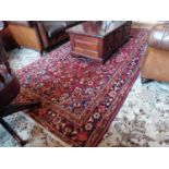 Persian Sarok hand knotted and dye wool rug. { 312cm L X 155cm W }.