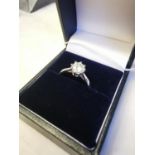 18ct. white gold solitaire diamond Estimated: weight of diamonds 85 points / .85ct. Size: K