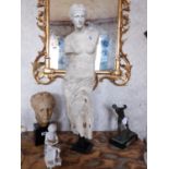 Rare 18th. C. Grand Tour plaster figurine of Venus on stand { 104cm H X 30cm W X 30cm D }.