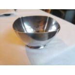 Decorative sterling silver dish Wt: 168grs. { 6.5cm H X 10.5cm Sq.}.