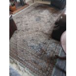 Good quality decorative Persian carpet square {380 cm L x 252 cm W}.