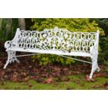 Cast iron four seater garden bench {82 cm H x 180 cm W}.