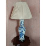 Decorative hand painted ceramic table lamp {87 cm H x 48 cm Dia.}.