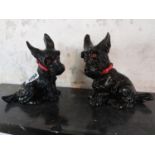 Pair of resin models of Scottie Dogs {19 cm H x 18 cm W x 10 cm D}.