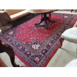 Good quality decorative Persian carpet square {366 cm L x 253 cm W}.