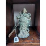Bronze Chinese Guandi figure The Chinese God of War. { 26cm H X 22cm W X 22cm D }.