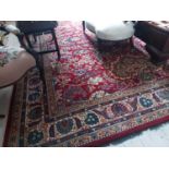 Good quality decorative Persian carpet square {390 cm L x 300 cm W}.