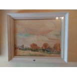 Taylor Carson Military scene Watercolour mounted in painted wooden frame {59 cm H x 72 cm W}.