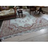 Good quality decorative carpet square {415 cm L x 295 cm W}.