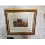 Italian Watercolour Antique Grand Tour Rome 1853 mounted in gilt frame {48 cm H x 45 cm W}.