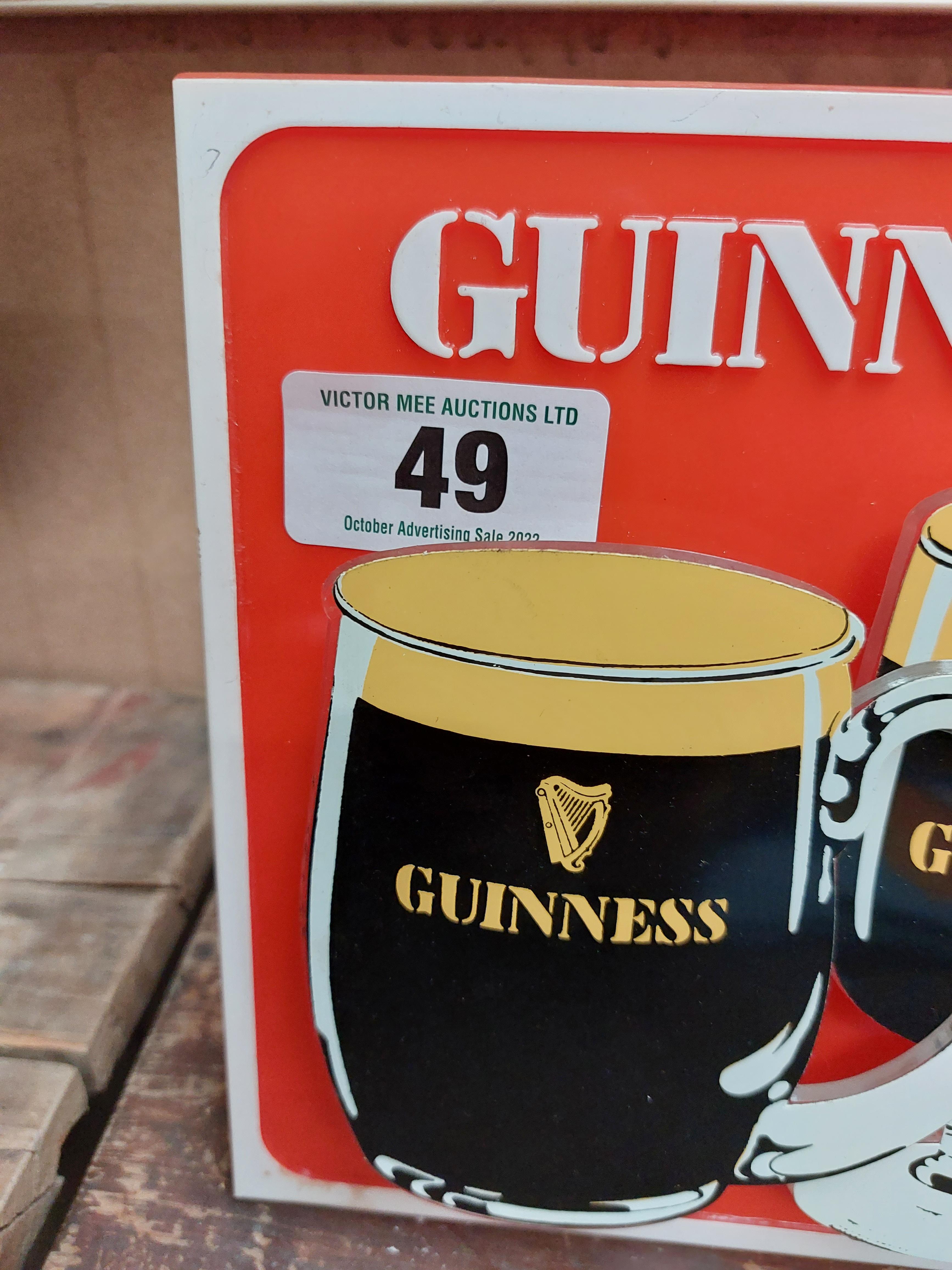 Perspex Guinness counter sign. {18 cm H x 19 cm W}. - Bild 2 aus 3