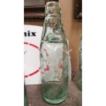 19th C. glass Codd bottle -Stirlings Mineral Waters Tullamore. { 22 cm H x 6 cm Dia}.