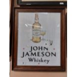 John Jameson Whiskey framed print {62 cm H x 52 cm W}.