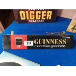 Perspex Guinness shelf light. { 7 cm H x 36 cm W x 5 cm D}.