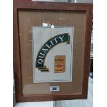 Quality Wills's Gold Flake framed showcard. {46 cm H x 36 cm W}