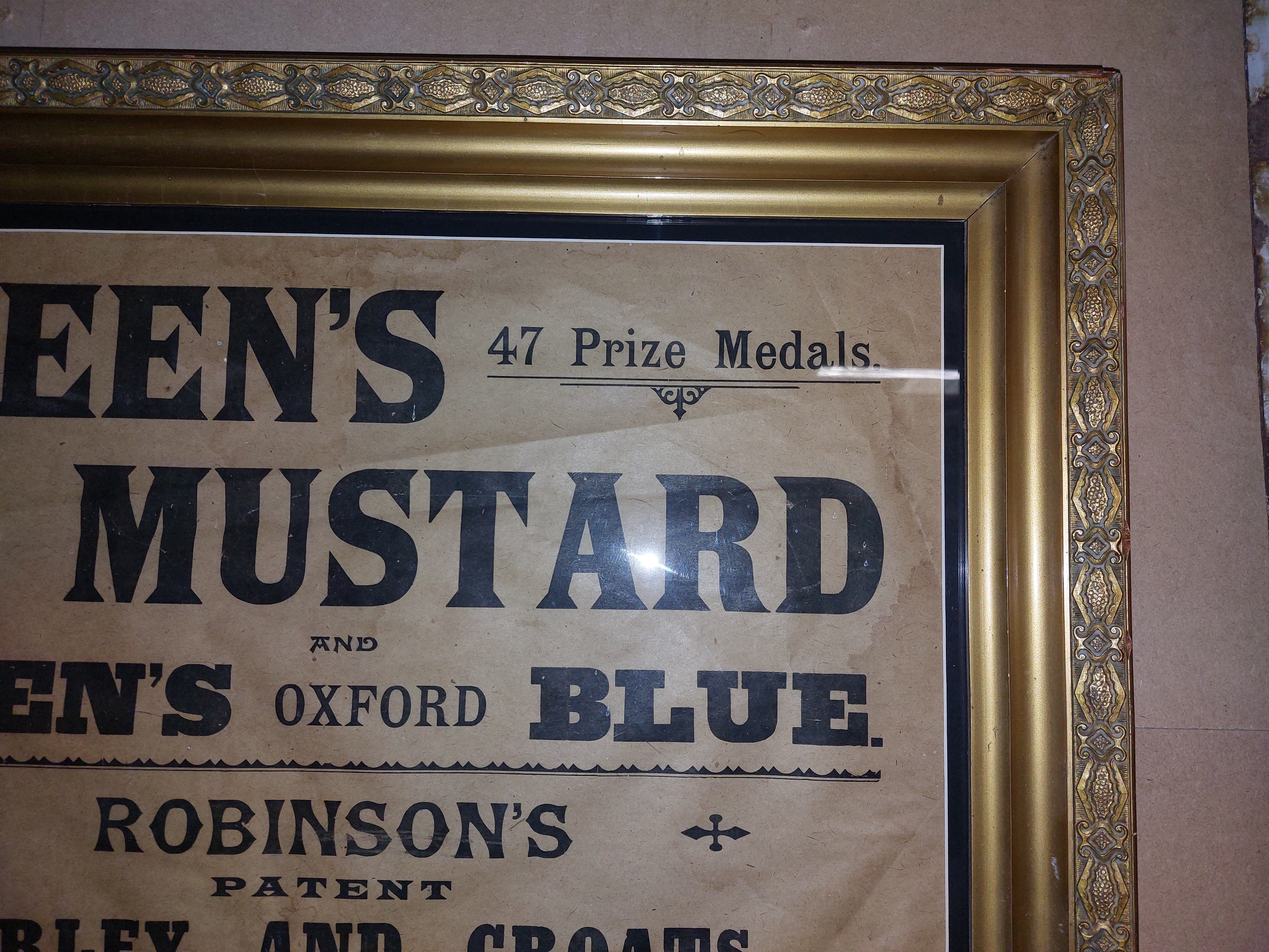 Keens Mustard Oxford Blue Providers to Her Majesty the Queen and The Prince of Wales framed - Image 3 of 5