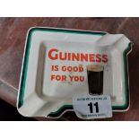 Guinness is Good For You ceramic advertising ashtray {12 cm H x 14 cm W}.