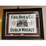 Geo. Roe and Co's Dublin Whiskey framed advertising print {62 cm H x 89 cm W}